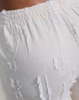 Set Dos Piezas Pantalónn Palazzo Blusa Escote Profunto Frontal y Posterio Casual - Natural