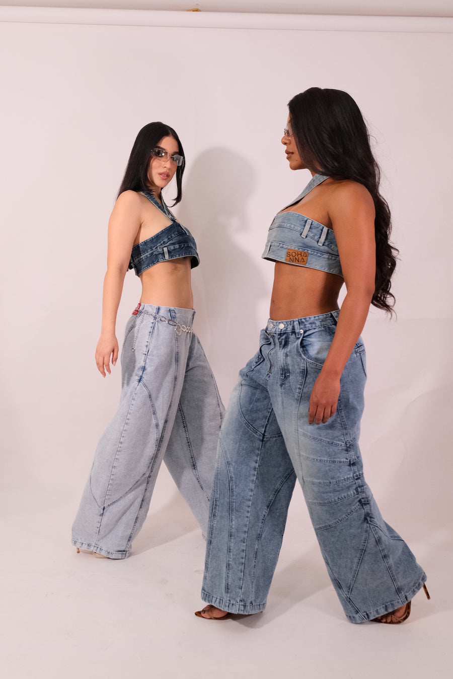 Pantalon denim vaquero sin pretina casual